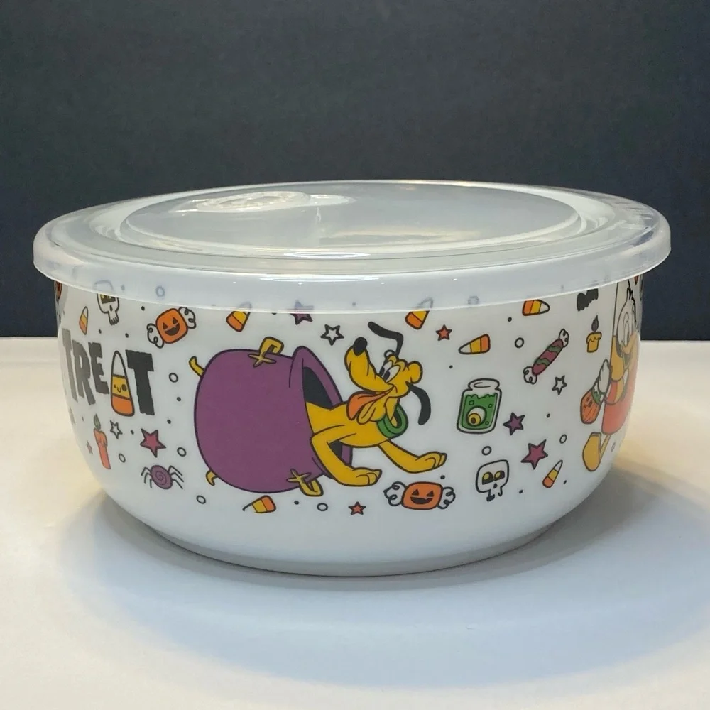 Disney Mickey and Friends Halloween Ceramic Storage Bowl with Vented Lid - Picture 2 of 13